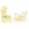 vidaXL Reindeer vuče saonice Topla bijela 30 x 12 x 55 cm PET
