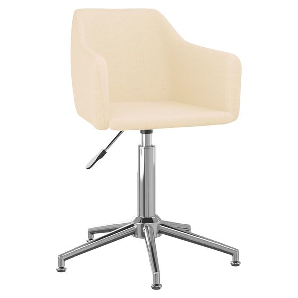 vidaXL Okretne blagovaonske stolice od tkanine 4 kom krem