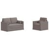 vidaXL Sofa 2 pcs Sivo-smeđa 139 x 78 x 80 cm tkanina