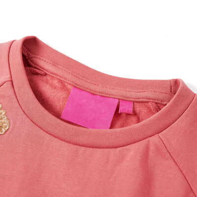 Dječja topla majica starinska ružičasta boja 92