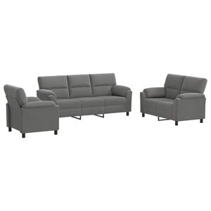 vidaXL Set sofe 3 pcs Tamnosiva Bar&scaron;un