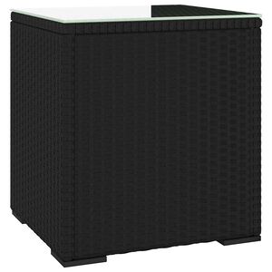 vidaXL Bočni stolić crni 40 x 37 x 40,5 cm poliratan i kaljeno staklo