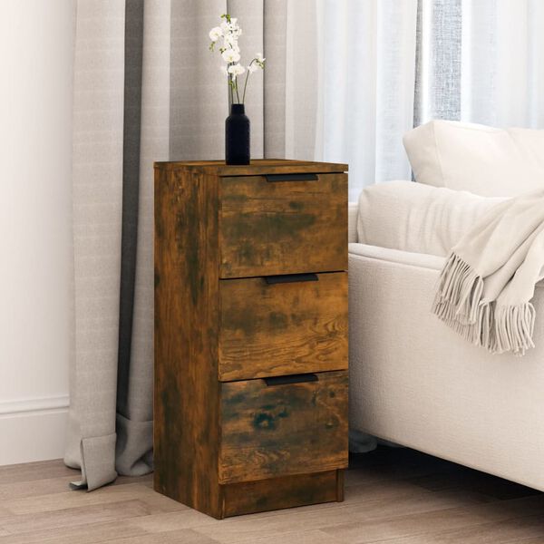 vidaXL Komode boja dimljenog hrasta 30x30x70cm konstruirano drvo