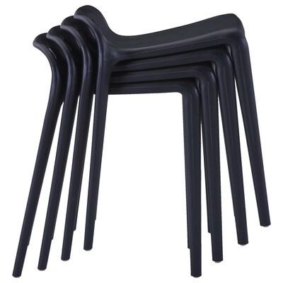 vidaXL Složivi stolci 4 kom crni plastični