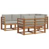 vidaXL Set vanjskih sofa 7 kom. Prirodna i svijetlo siva