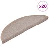 vidaXL Prostirke za stepenice 20 kom 56x17x3 cm svijetlosmeđe poluokrugle