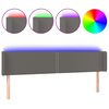 vidaXL LED uzglavlje sivo 203x16x78/88 cm od umjetne kože