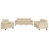 vidaXL 3-dijelni set sofa s jastucima krem od mikrovlakana