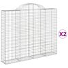 vidaXL Lučne gabionske ko&scaron;are 2 kom 200x30x160/180cm pocinčano željezo