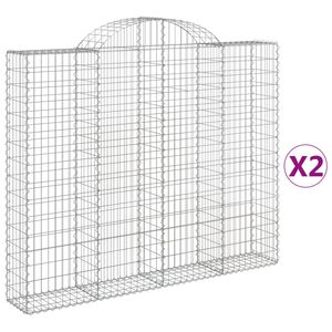 vidaXL Lučne gabionske ko&scaron;are 2 kom 200x30x160/180cm pocinčano željezo