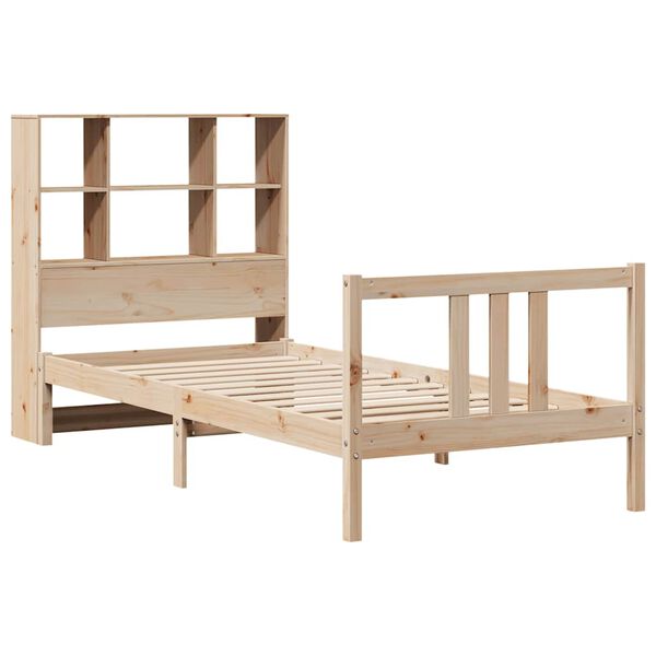 vidaXL Krevet s regalom za knjige bez madraca 90x190 cm od borovine