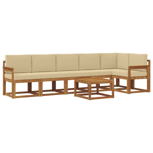 vidaXL Set vanjskih sofa s jastukom 7 pcs Prirodna i bež