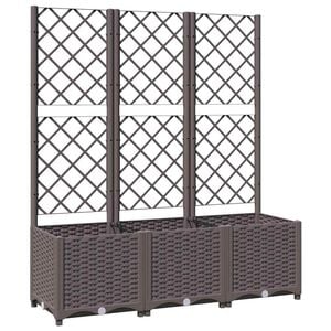 vidaXL Vrtna žardinjera s re&scaron;etkom smeđa 120x40x136 cm PP