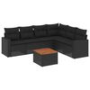 vidaXL 7-dijelni set vrtnih sofa od poliratana s jastucima crni