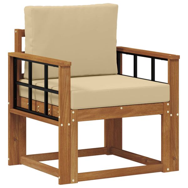 vidaXL Vanjski kauč Čvrsto drvo akacije i poliester Prirodna