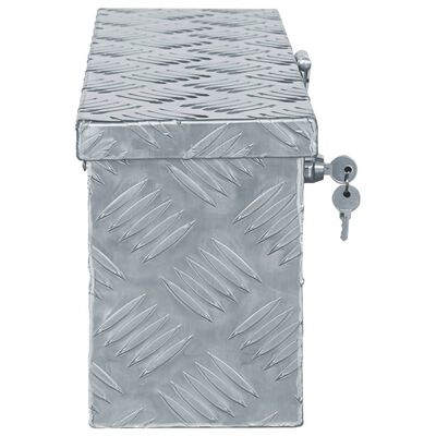 vidaXL Aluminijska kutija 48,5 x 14 x 20 cm srebrna