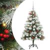 vidaXL Umjetno božićno drvce S LED lampica Zelena i bijela 120 cm