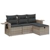 vidaXL 4-dijelni set vrtnih sofa s jastucima svijetlosivi poliratan