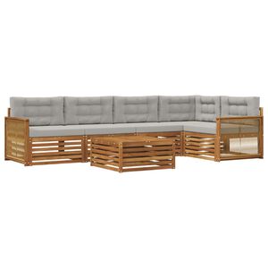 vidaXL Set vanjskih sofa 6 kom. Prirodna i svjetlosiva