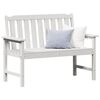 vidaXL Vrtna klupa s jastukom Bijelo 120 x 59 x 88cm HDPE