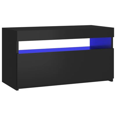 vidaXL TV ormarić s LED svjetlima crni 75 x 35 x 40 cm