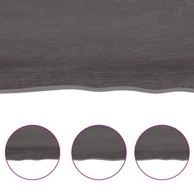 vidaXL Stolna ploča tamnosmeđa 120x40x(2-4) cm obrađena hrastovina