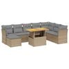 vidaXL 9-dijelni set vrtnih sofa s jastucima bež od poliratana