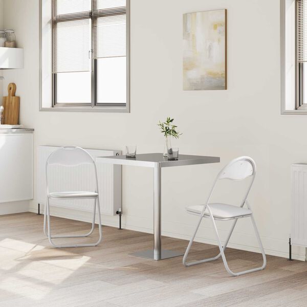 vidaXL Sklopiva stolica 2 pcs Bijela i siva 48 x 43,5 x 81 cm