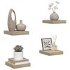 vidaXL Plutajuće zidne police 4 kom boja hrasta 23 x 23,5 x 3,8 cm MDF