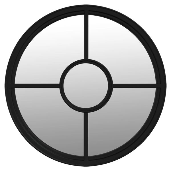 vidaXL Vrtno ogledalo crno 60 x 4 cm okruglo željezno vanjska upotreba