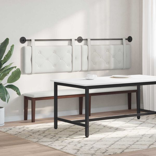 vidaXL Držeće uzglavlje Zidne Bijeli 210 x 55 x 5 cm Lažna koža