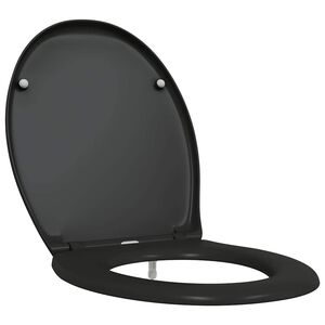 vidaXL WC daska Crna 47 x 37 x 4 cm Duroplast