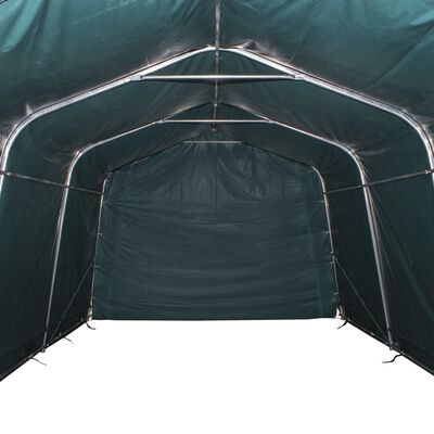 vidaXL Uklonjivi šator za stoku PVC 550 g/m² 3,3 x 16 m tamnozeleni