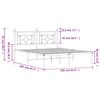 vidaXL Metalni okvir za krevet s uzglavljem bijeli 150x200 cm
