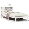 vidaXL Krevet s regalom za knjige bez madraca bijeli 75x190cm borovina