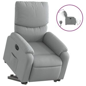 vidaXL Električni naslonjač na podizanje svjetlosivi od tkanine