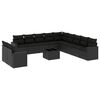 vidaXL 12-dijelni set vrtnih sofa od poliratana s jastucima crni