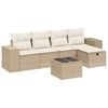 vidaXL 6-dijelni set vrtnih sofa s jastucima bež od poliratana