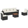 vidaXL 7-dijelni set vrtnih sofa od poliratana s jastucima crni