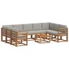 vidaXL Set vanjskih sofa 10 kom. Prirodna i svijetlo siva