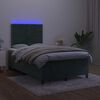 vidaXL Krevet box spring s madracem LED tamnozeleni 120x200 cm bar&scaron;un