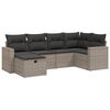 vidaXL 6-dijelni set vrtnih sofa od poliratana s jastucima sivi
