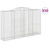 vidaXL Lučne gabionske ko&scaron;are 10kom 300x50x180/200cm pocinčano željezo