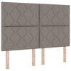 vidaXL LED Box Spring Krevet Sivo-smeđa 160 x 200 cm tkanina