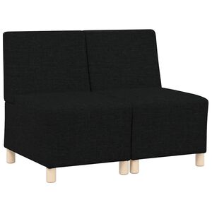 vidaXL Modularna sofa bez naslona 2 pcs Crna 55 x 74 x 82 cm tkanina