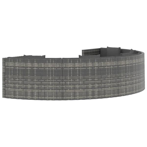 vidaXL 6-dijelna vrtna garnitura od poliratana s jastucima siva