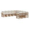 vidaXL Set vanjskih sofa 11 pcs Prirodna i krema bijela Poliester