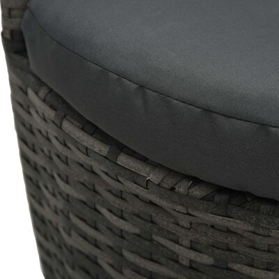 vidaXL 3-dijelni bistro set od poliratana s jastucima sivi