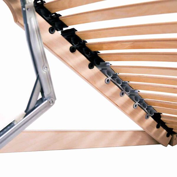 vidaXL Ležaj s letvicama Smeđa 140 x 190 cm Čvrsto drvo bukve