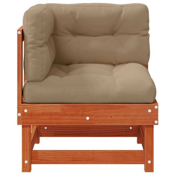 vidaXL Vrtni kutni kauč Masivna borovina Vosak Smeđa